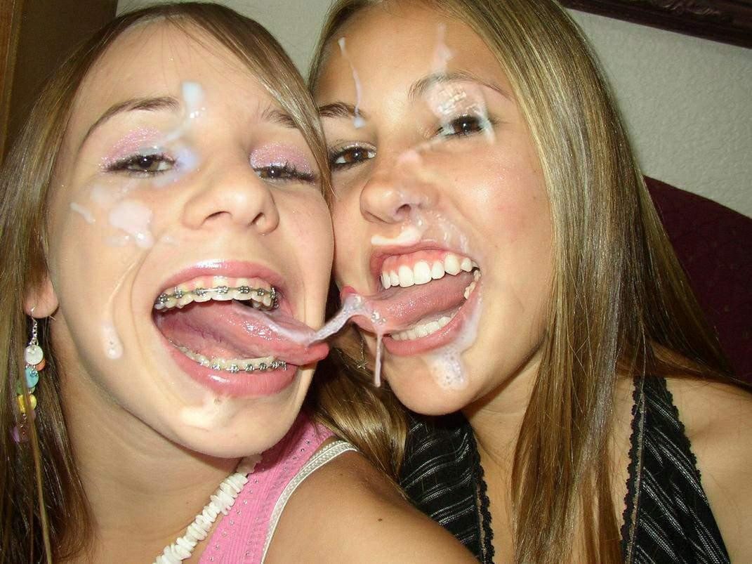 Изображение помечено: Blonde, Cumshot, 2 girls, Facial, Mouth, Tongue
