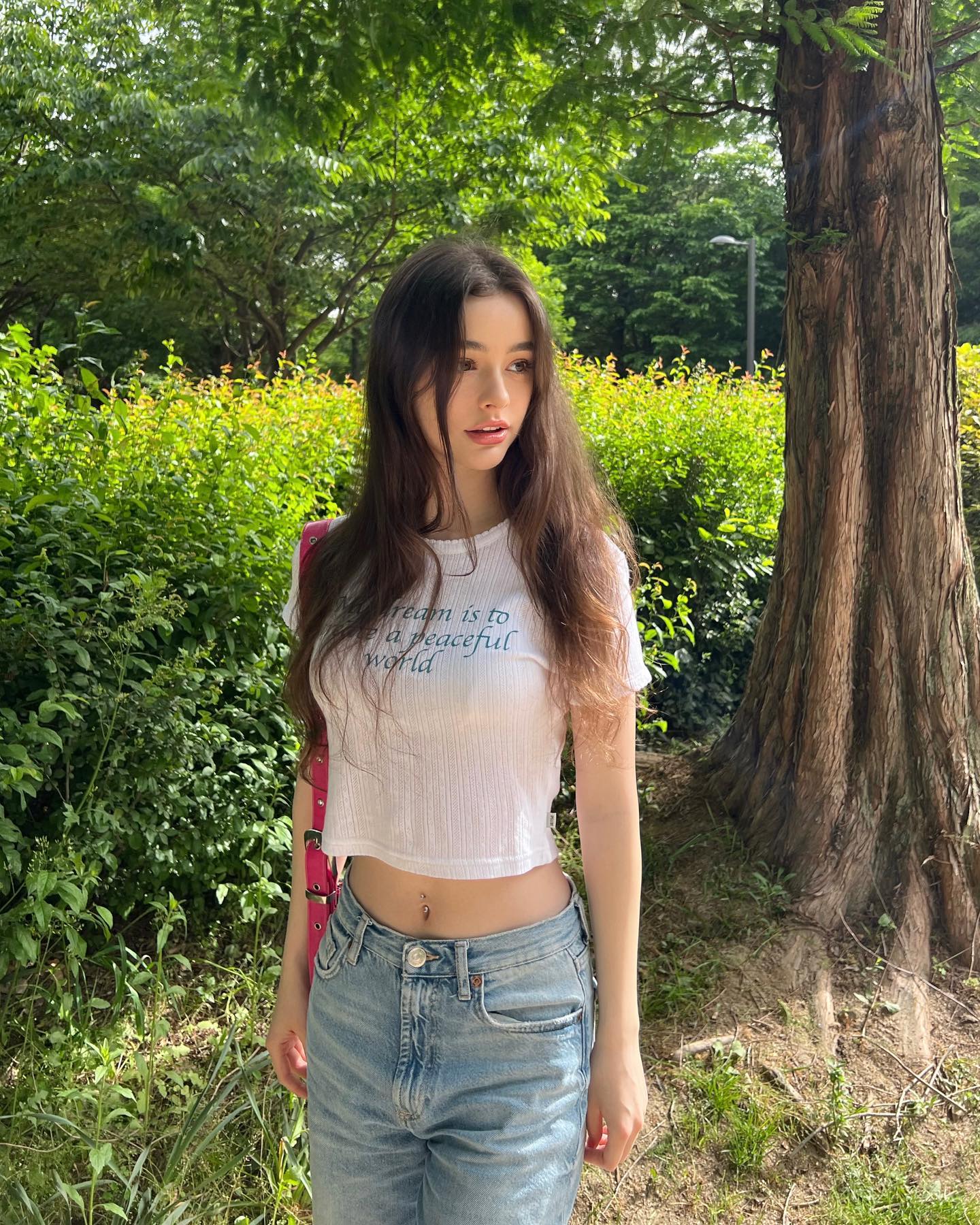 Изображение помечено: Skinny, Brunette, Dasha Taran, Cute, Nature, Piercing, Russian, Safe for work, Tummy