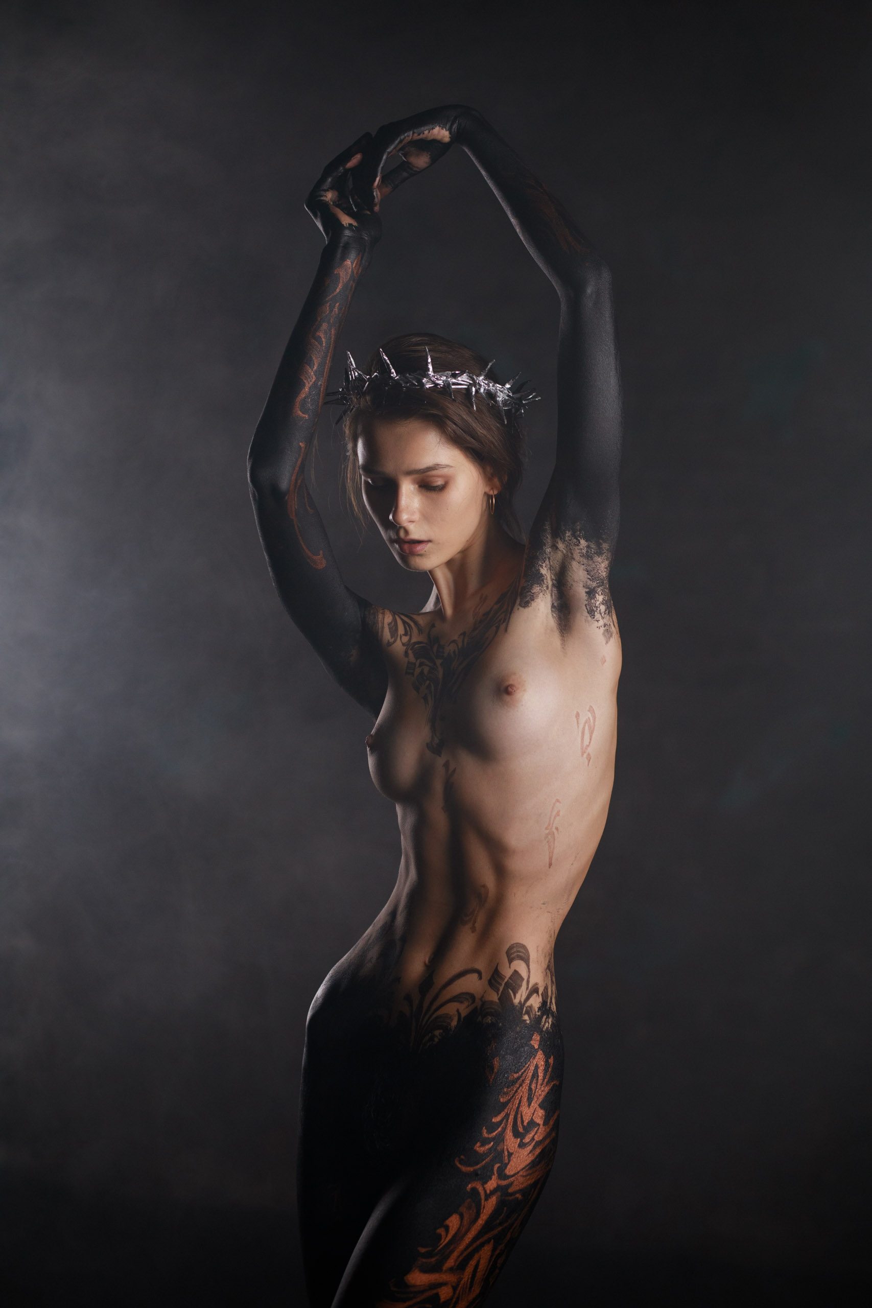 Изображение помечено: Skinny, Brunette, Igor Kuprianow, Irina Telicheva - Ирина Теличева, Russian, Art, Body painting, Cute, Small Tits, Tummy
