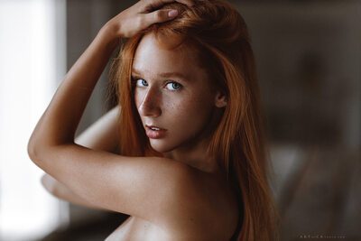 Изображение помечено: Art of CK photo, Elizaveta Kurilko - Liza Rouge - LilaRouge - uaniliza, Eyes, Redhead, Sexy Wallpaper, Cute, Face