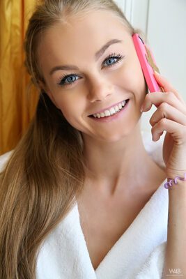 Изображение помечено: Blonde, Eyes, Nancy Ace - Nancy A, Second Day with Nancy, Smiling, Ukrainian, Watch4Beauty, Cute, Safe for work