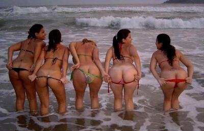 Изображение помечено: Brunette, 5 girls, Ass - Butt, Beach, Sexy Wallpaper
