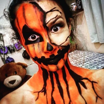 Изображение помечено: Brunette, Camgirl, GweenBlack, Eyes, Halloween