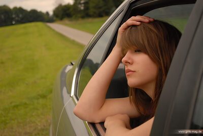 Изображение помечено: Brunette, Car, Cute, Safe for work, Sexy Wallpaper