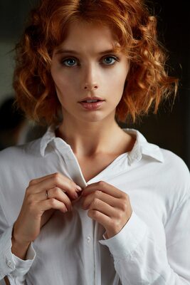 Изображение помечено: Marta Gromova, Redhead, Cute, Eyes, Face, Russian, Safe for work
