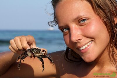 Изображение помечено: Skinny, 2clovers.com, Beach, Blonde, Es Cavallet Beach Part 1, Katya Clover - Mango A, Russian, Sexy Wallpaper, Smiling, Wet, Cute, Tanned