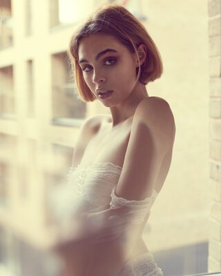 Изображение помечено: Skinny, Alice Riley, Brunette, Eyes, Cute, Flat chested, Lingerie, Safe for work, Small Tits