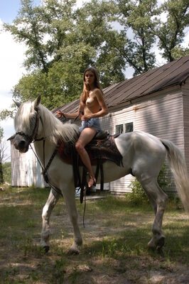 Изображение помечено: Skinny, Amazon, Blonde, MET Art, Marilu A, Cute, Horse, Legs, Nature, Small Tits, Ukrainian