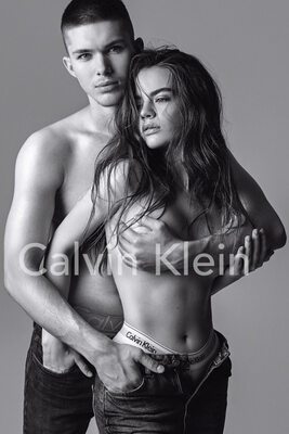 Изображение помечено: Skinny, Black and White, Brunette, Russian, Veronika Safronenko - Vero Hanberg - verohanberg, Calvin Klein, Cute, Tummy