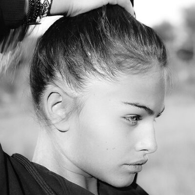 Изображение помечено: Skinny, Black and White, Brunette, Thylane Blondeau, Celebrity - Star, Cute, Face, French, Safe for work