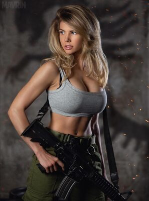 Изображение помечено: Skinny, Blonde, Busty, Mavrin, Nata Lee, Boobs, Cute, Eyes, Gun, Piercing, Russian