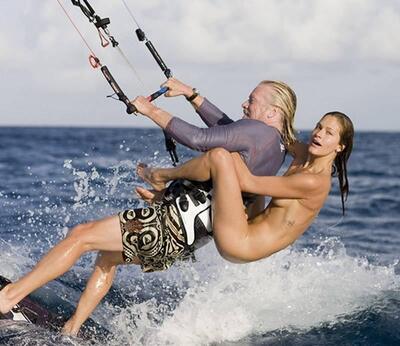 Изображение помечено: Skinny, Brunette, Denni Parkinson, Richard Branson, Celebrity - Star, English, Kitesurf, Legs, South African, Sport